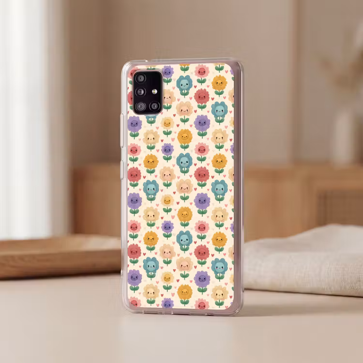 Bloemen - Hartjes - Kleurrijk Telefoonhoesje Samsung Galaxy A51 5G klein 373 -sfeer2