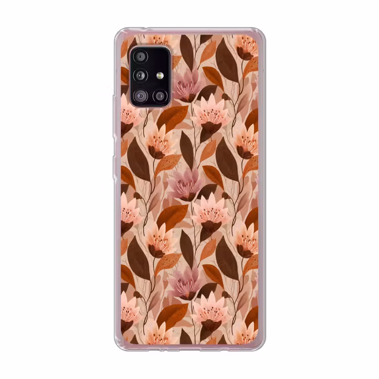 Bloemen - Bladeren - Bruin Telefoonhoesje Samsung Galaxy A51 5G klein 373 -3d
