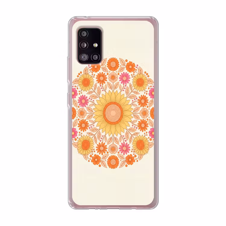 Bloemen - Mandala - Patroon - Kleurrijk Telefoonhoesje Samsung Galaxy A51 5G klein -3d