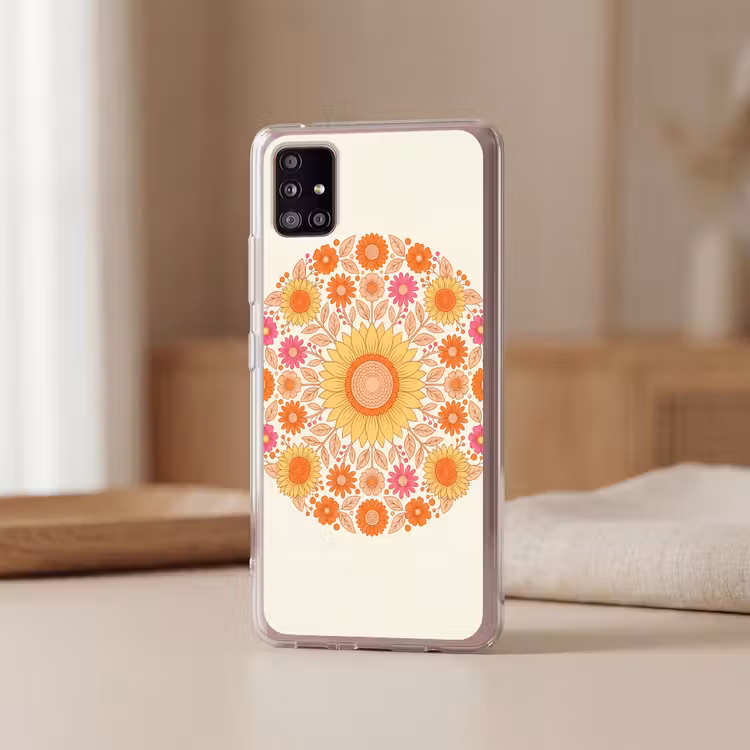 Bloemen - Mandala - Patroon - Kleurrijk Telefoonhoesje Samsung Galaxy A51 5G klein -sfeer2
