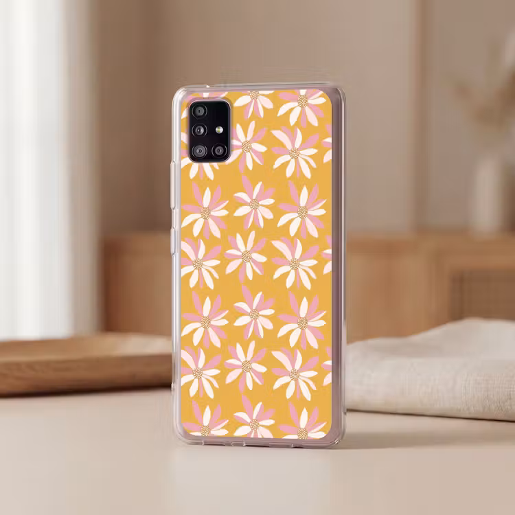 Bloemen - Modern - Geel Telefoonhoesje Samsung Galaxy A51 5G klein 373 -sfeer2