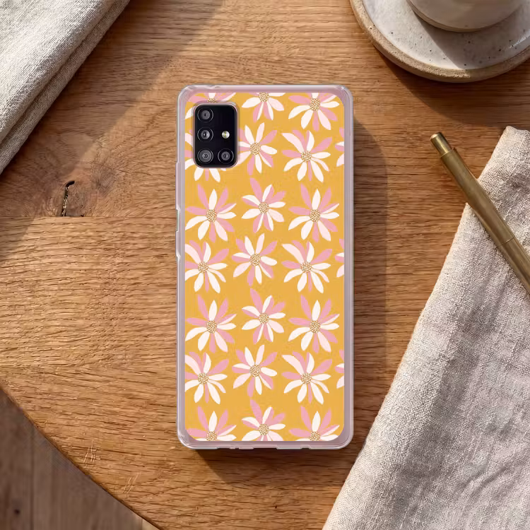 Bloemen - Modern - Geel Telefoonhoesje Samsung Galaxy A51 5G klein 373 -sfeer1