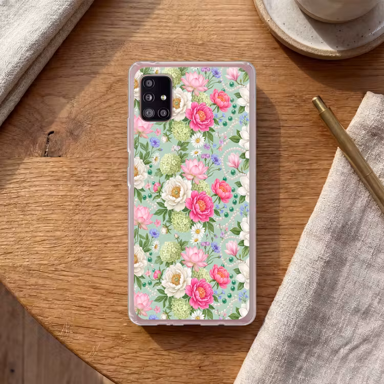Bloemen - Patroon - Botanisch - Groen Telefoonhoesje Samsung Galaxy A51 5G klein -sfeer1