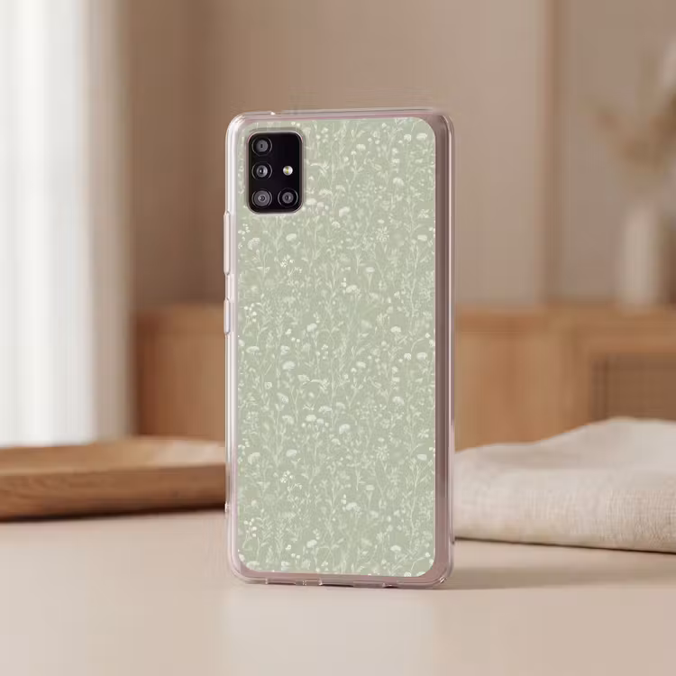Bloemen - Patroon - Groen Telefoonhoesje Samsung Galaxy A51 5G klein 373 -sfeer2