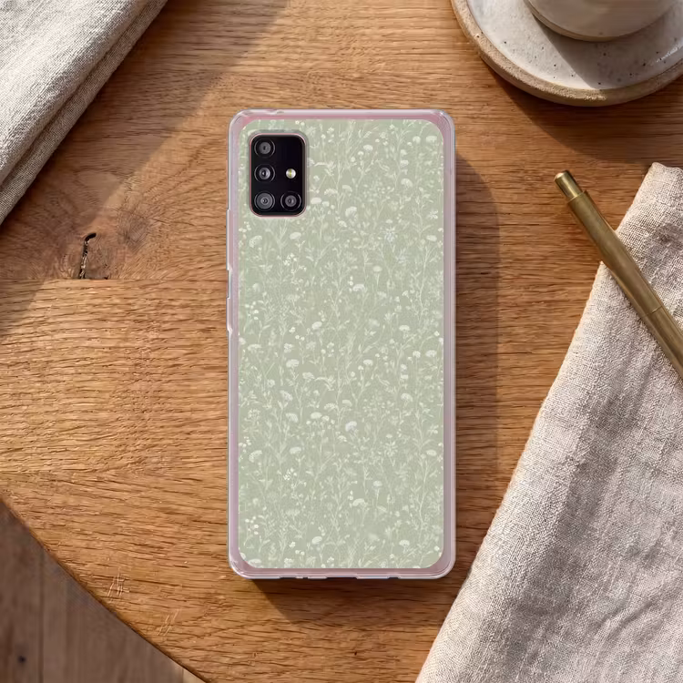 Bloemen - Patroon - Groen Telefoonhoesje Samsung Galaxy A51 5G klein 373 -sfeer1
