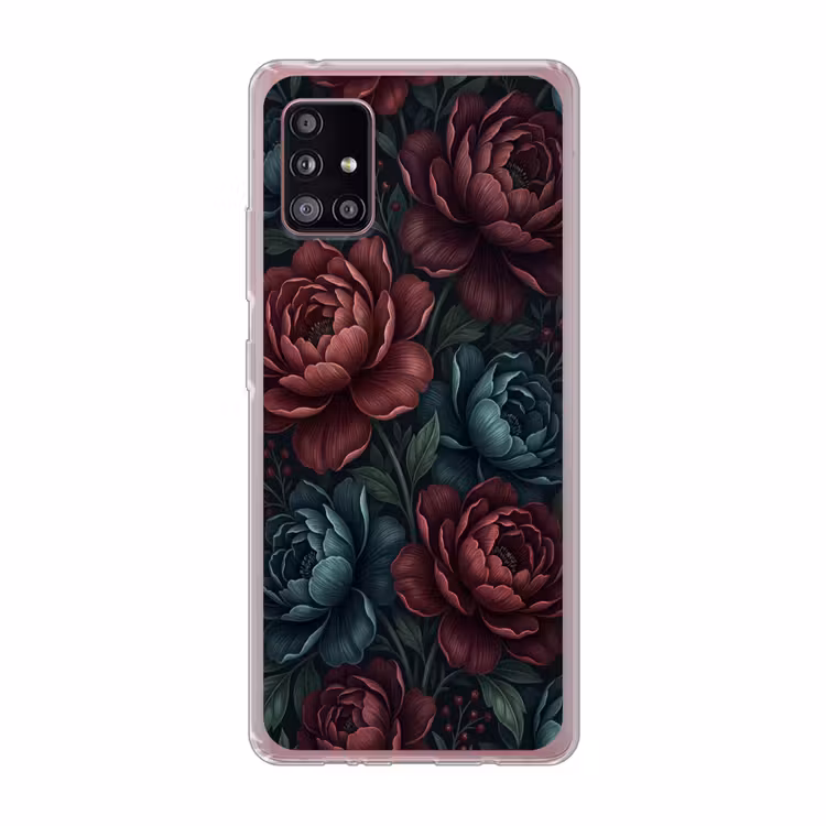 Bloemen - Patroon - Natuur - Klassiek - Donker Telefoonhoesje Samsung Galaxy A51 5G klein -3d