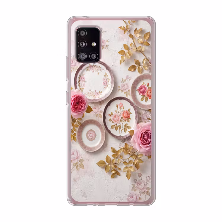 Bloemen - Patroon - Vintage - Roze - Decoratie Telefoonhoesje Samsung Galaxy A51 5G klein -3d