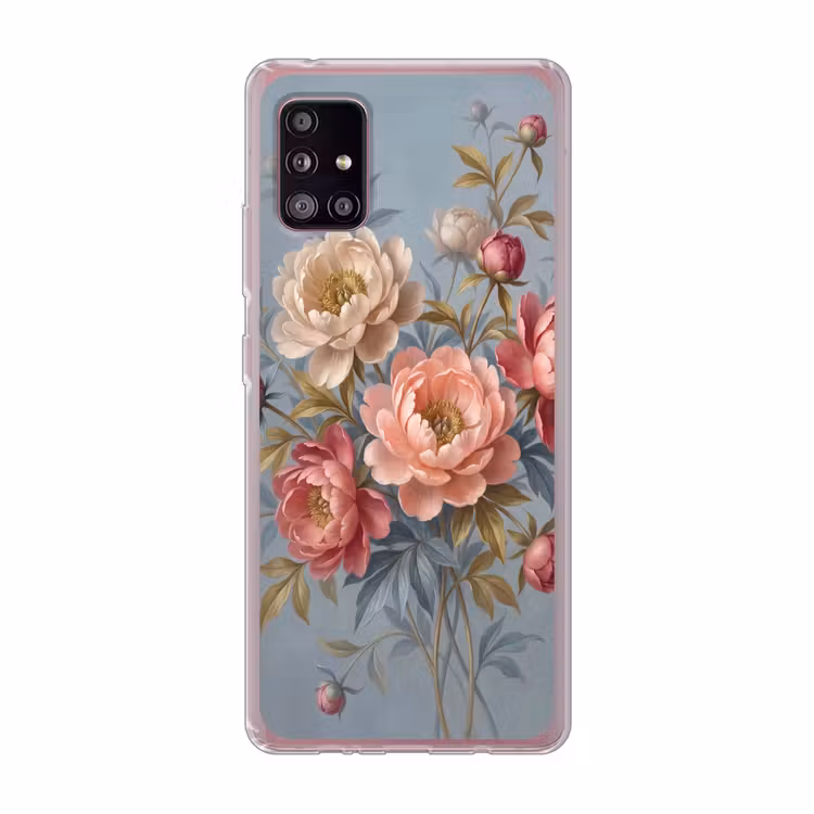 Bloemen - Roze - Beige - Modern - Natuur Telefoonhoesje Samsung Galaxy A51 5G klein -3d