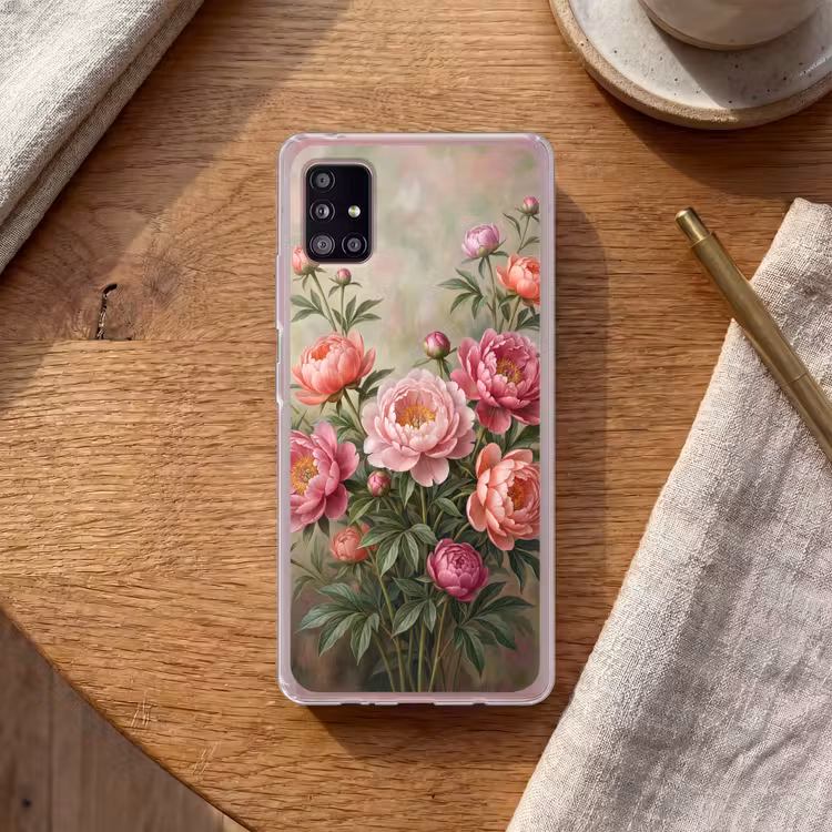 Bloemen - Roze - Klassiek - Gedetailleerd - Natuur Telefoonhoesje Samsung Galaxy A51 5G klein -sfeer1