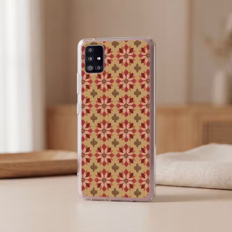 Bloemen - Retro - Groen Telefoonhoesje Samsung Galaxy A51 5G klein 373 -sfeer2