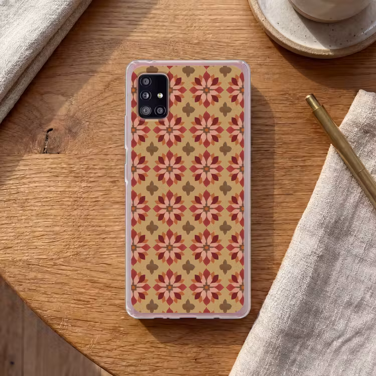 Bloemen - Retro - Groen Telefoonhoesje Samsung Galaxy A51 5G klein 373 -sfeer1