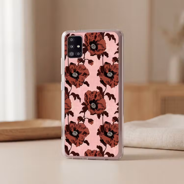 Bloemen - Retro - Rood Telefoonhoesje Samsung Galaxy A51 5G klein 373 -sfeer2