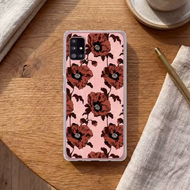Bloemen - Retro - Rood Telefoonhoesje Samsung Galaxy A51 5G klein 373 -sfeer1