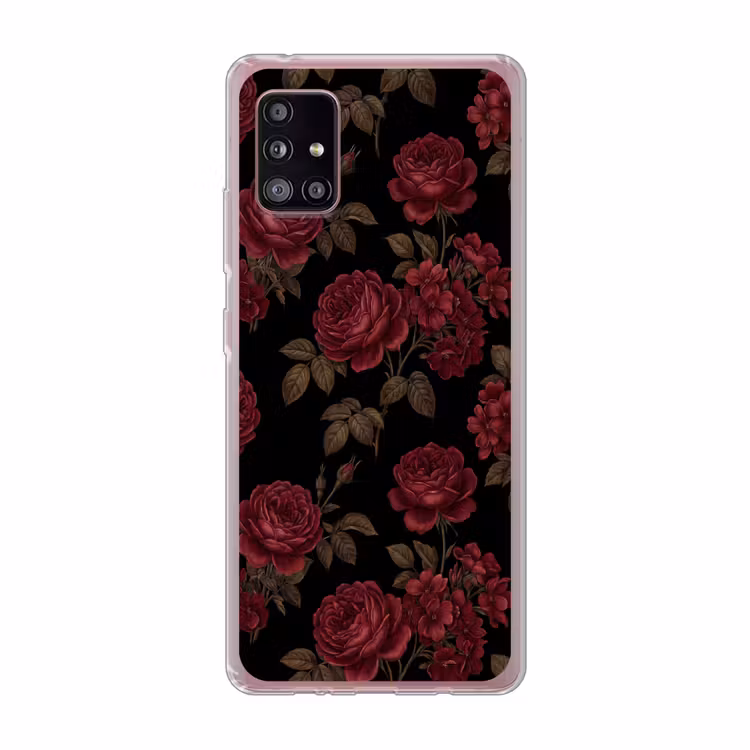 Bloemen - Roos - Patroon - Klassiek - Rood Telefoonhoesje Samsung Galaxy A51 5G klein -3d