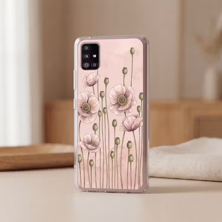 Bloemen - Zomer - Natuur - Aquarel - Roze Telefoonhoesje Samsung Galaxy A51 5G klein -sfeer2