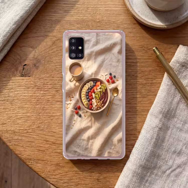 Eten - Ontbijtkom - Fruit - Gezond - Kleurrijk Telefoonhoesje Samsung Galaxy A51 5G klein -sfeer1