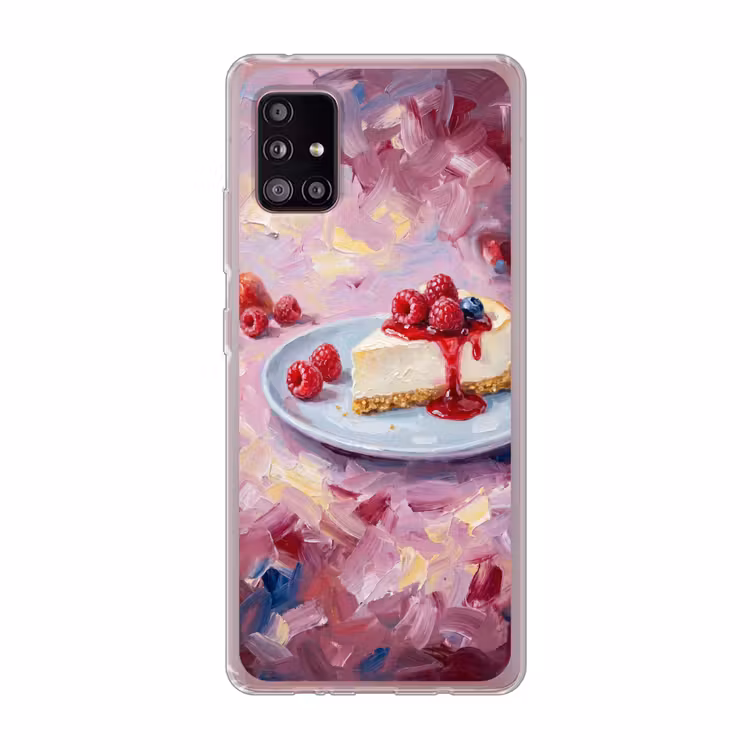 Eten - Cheesecake - Bessen - Abstract - Roze Telefoonhoesje Samsung Galaxy A51 5G klein -3d