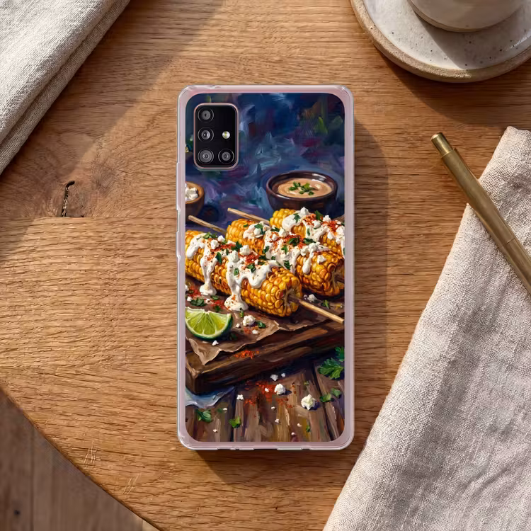 Eten - Maïs - Saus - Geschilderd - Geel Telefoonhoesje Samsung Galaxy A51 5G klein -sfeer1