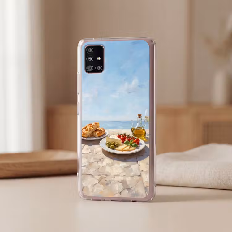 Eten - Middellandse Zee - Natuur - Geschilderd Telefoonhoesje Samsung Galaxy A51 5G klein -sfeer2