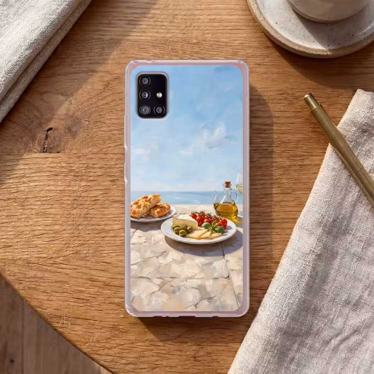Eten - Middellandse Zee - Natuur - Geschilderd Telefoonhoesje Samsung Galaxy A51 5G klein -sfeer1