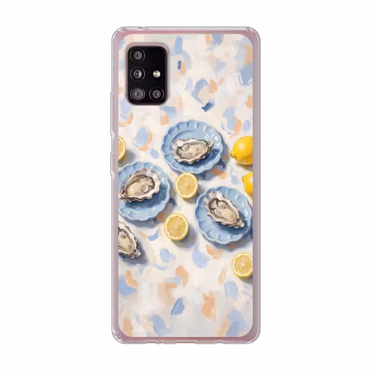 Eten - Oesters - Citroenen - Modern - Geel Telefoonhoesje Samsung Galaxy A51 5G klein -3d