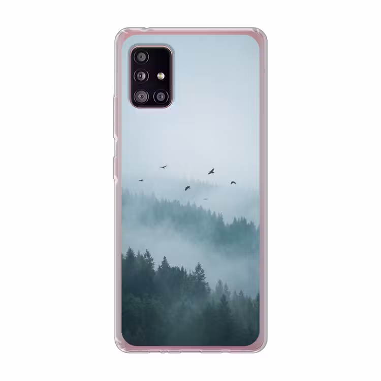 Bos - Mist - Vogels - Natuur - Groen Telefoonhoesje Samsung Galaxy A51 5G klein -3d