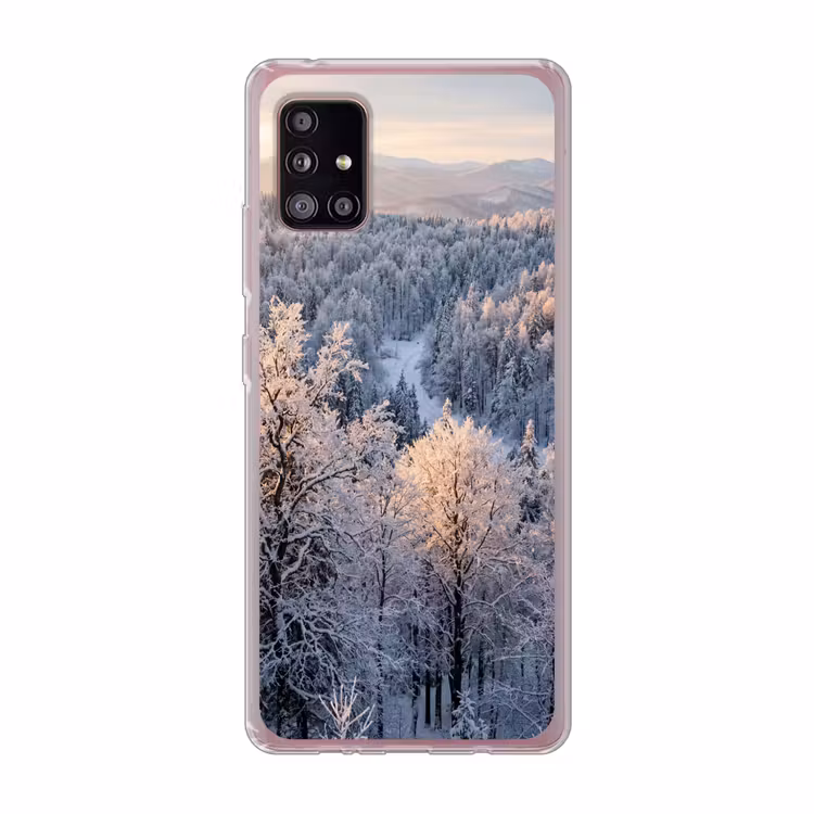 Bos - Bergen - Goud - Winter - Warm Telefoonhoesje Samsung Galaxy A51 5G klein -3d
