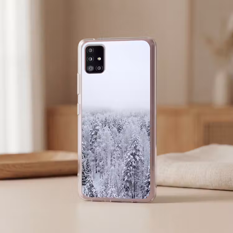 Bos - Sneeuw - Winter - Natuur - Wit Telefoonhoesje Samsung Galaxy A51 5G klein -sfeer2