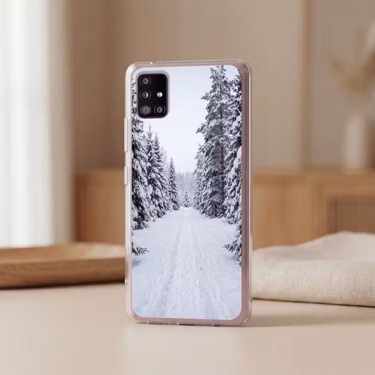 Bos - Winter - Sneeuw - Pad - Natuur Telefoonhoesje Samsung Galaxy A51 5G klein -sfeer2