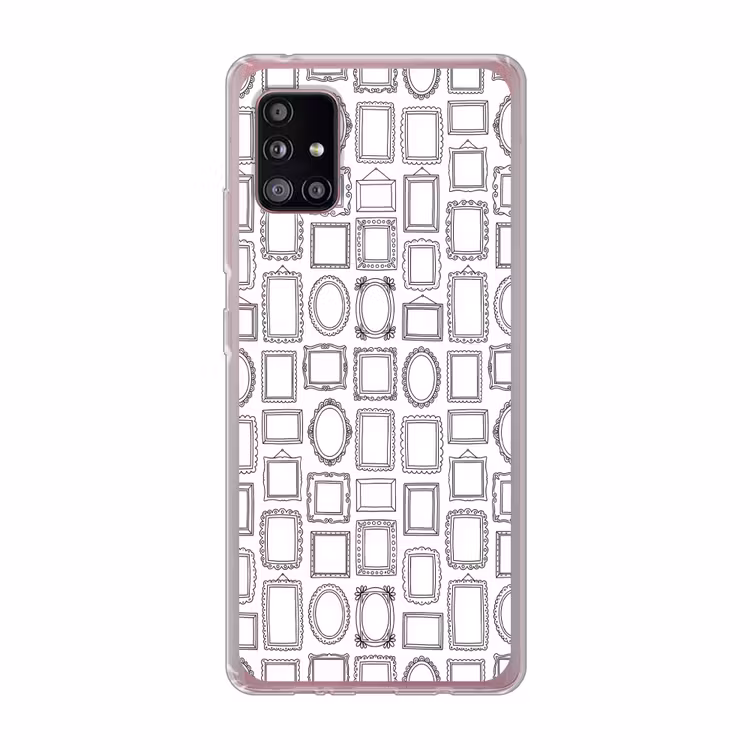 Lijsten - Patroon - Decoratie - Schets - Zwart-wit Telefoonhoesje Samsung Galaxy A51 5G klein -3d