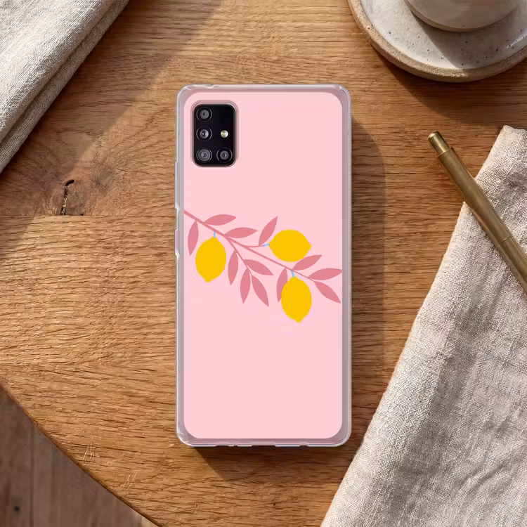 Fruit - Tak - Natuur - Abstract - Roze Telefoonhoesje Samsung Galaxy A51 5G klein -sfeer1