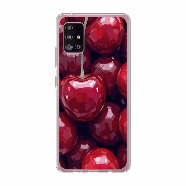 Fruit - Kersen - Eten - Modern - Rood Telefoonhoesje Samsung Galaxy A51 5G klein -3d