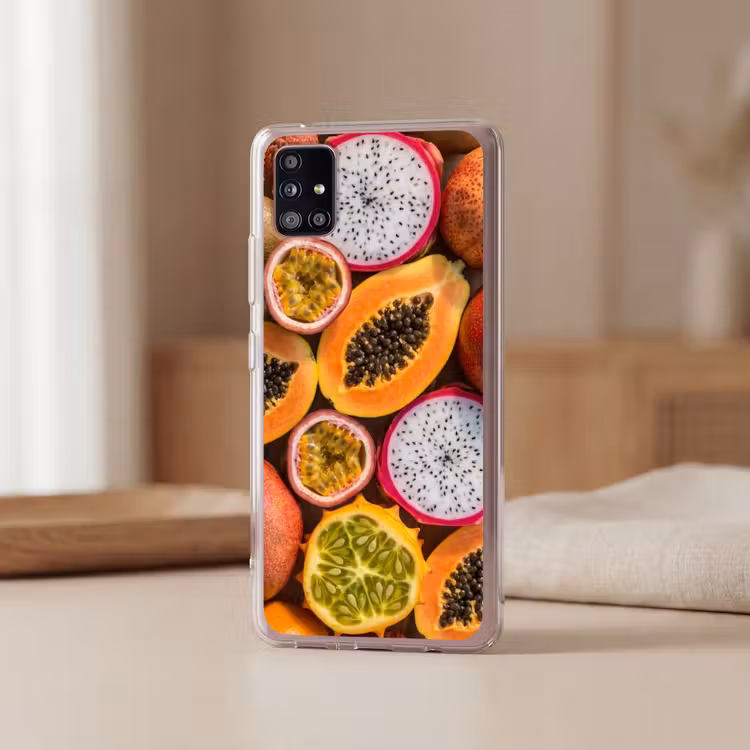 Fruit - Geopend - Tropisch - Eten - Kleurrijk Telefoonhoesje Samsung Galaxy A51 5G klein -sfeer2