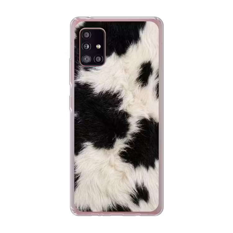 Bont - Textuur - Zwart - Wit Telefoonhoesje Samsung Galaxy A51 5G klein -3d
