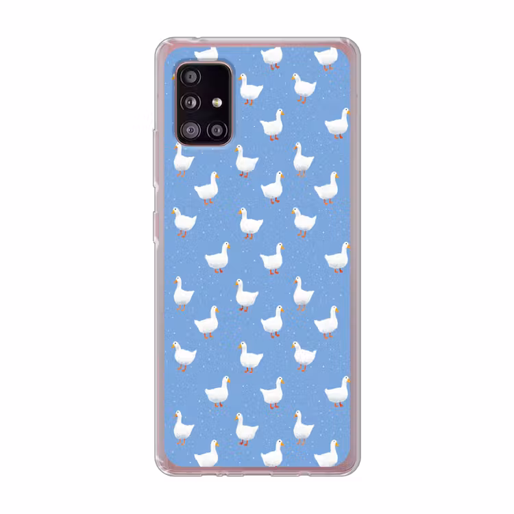 Ganzen - Elegant - Blauw Telefoonhoesje Samsung Galaxy A51 5G klein 373 -3d