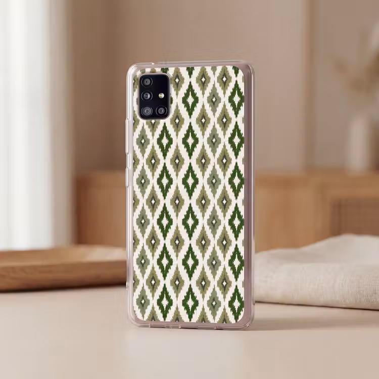Geografisch - Ruitmotief - Groen Telefoonhoesje Samsung Galaxy A51 5G klein 373 -sfeer2