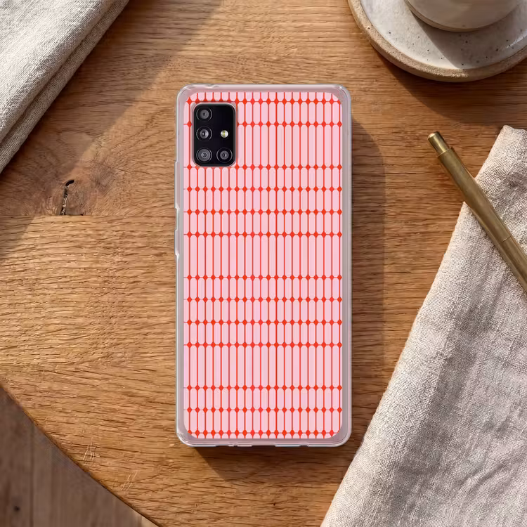 Geometrisch - Minimalistisch - Rood - Roze Telefoonhoesje Samsung Galaxy A51 5G klein 373 -sfeer1