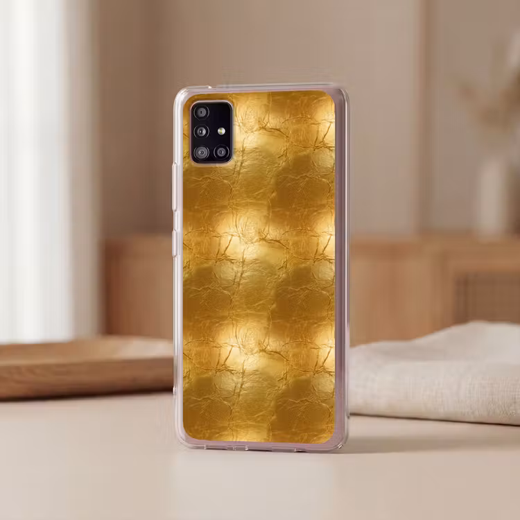 Bladgoud - Vintage - Textuur - Warm Goud Telefoonhoesje Samsung Galaxy A51 5G klein 373 -sfeer2
