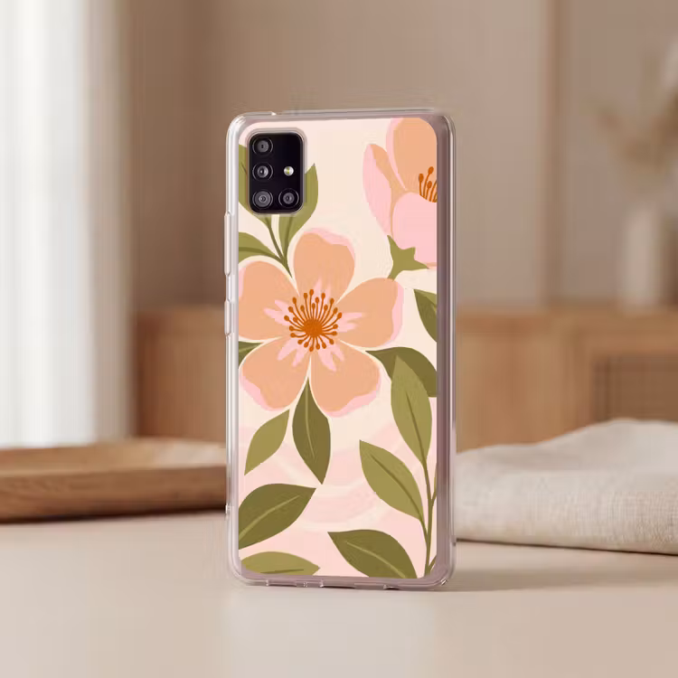Grafisch - Bloemen - Roze Telefoonhoesje Samsung Galaxy A51 5G klein -sfeer2