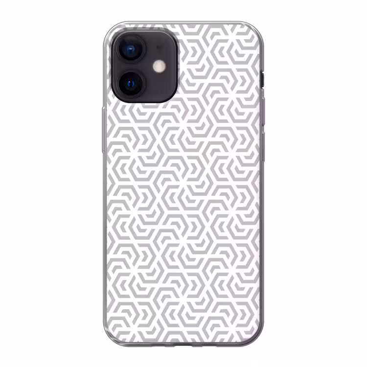 Grafisch - Patroon - Modern - Hexagon Telefoonhoesje iPhone 12 Mini klein 336 -3d