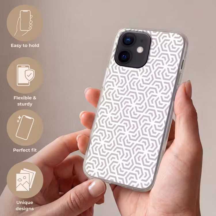 Grafisch - Patroon - Modern - Hexagon Telefoonhoesje iPhone 12 Mini klein 336 -sfeer3_EN