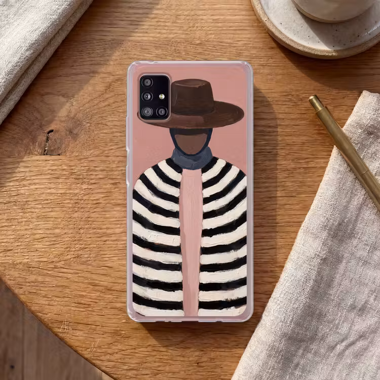 Grafisch - Vrouw - Roze Telefoonhoesje Samsung Galaxy A51 5G klein -sfeer1