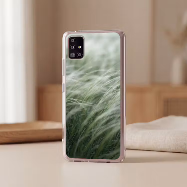 Gras - Wazig - Natuur - Groen - Zacht Telefoonhoesje Samsung Galaxy A51 5G klein -sfeer2
