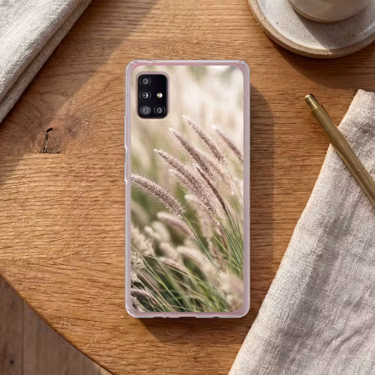 Gras - Close up - Groen Telefoonhoesje Samsung Galaxy A51 5G klein -sfeer1