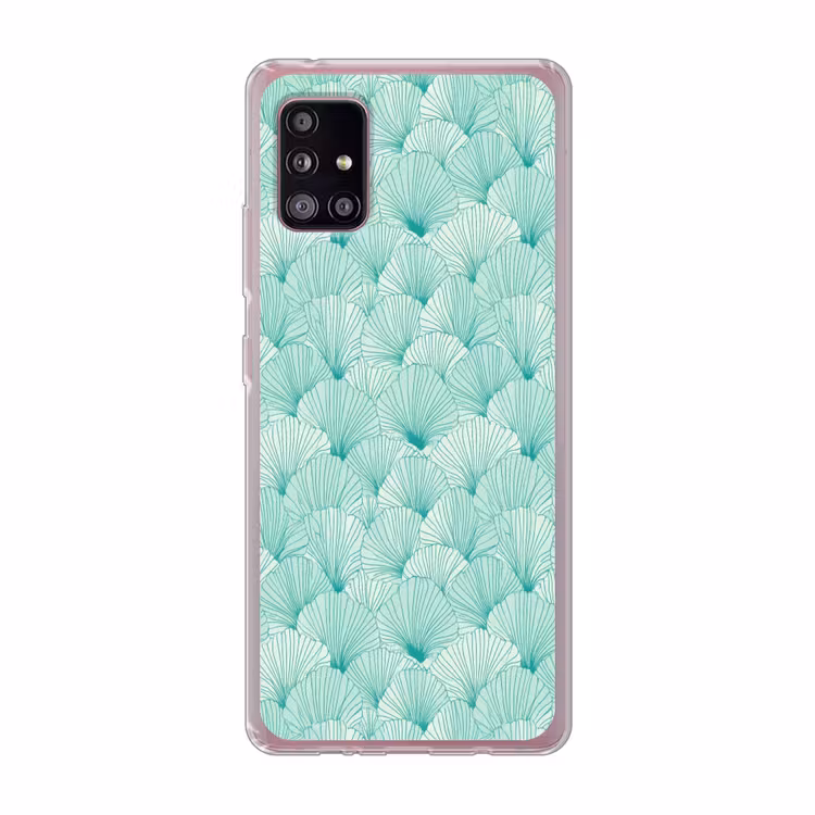 Groen - Wit - Ginko - Getekend - Textuur Telefoonhoesje Samsung Galaxy A51 5G klein 373 -3d
