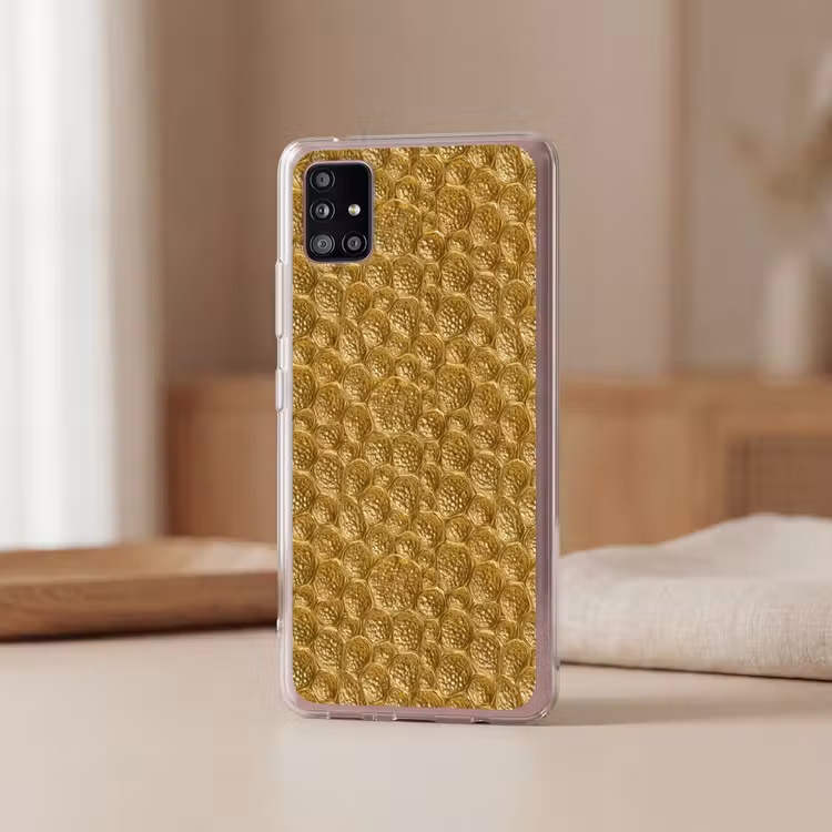 Gehamerd - Mozaïek - Antiek - Goud Telefoonhoesje Samsung Galaxy A51 5G klein 373 -sfeer2