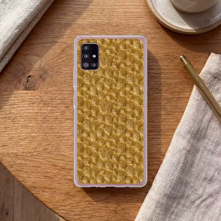 Gehamerd - Mozaïek - Antiek - Goud Telefoonhoesje Samsung Galaxy A51 5G klein 373 -sfeer1