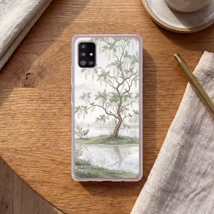 Reiger - Landschap - Groen Telefoonhoesje Samsung Galaxy A51 5G klein -sfeer1