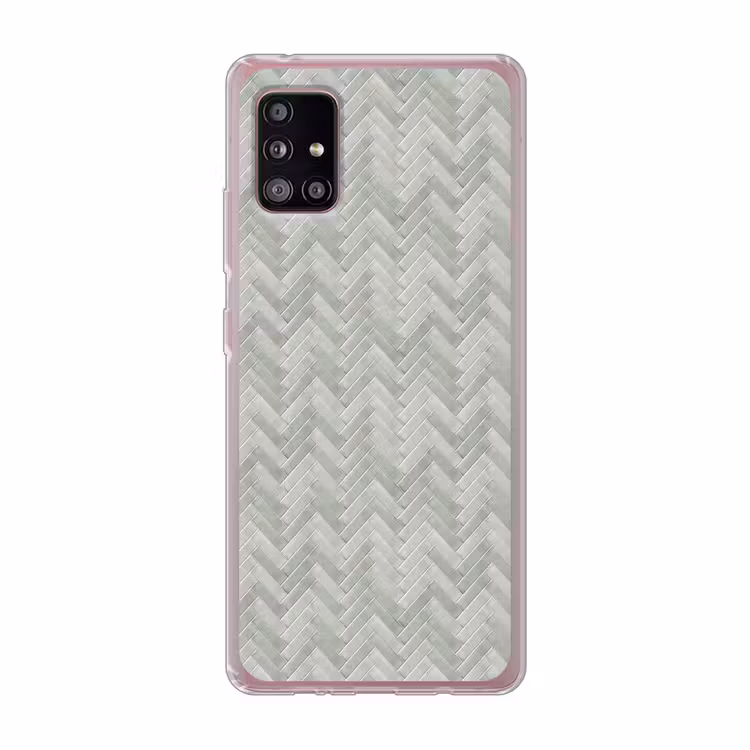 Visgraat - Wandtegel - Grijs Telefoonhoesje Samsung Galaxy A51 5G klein 373 -3d