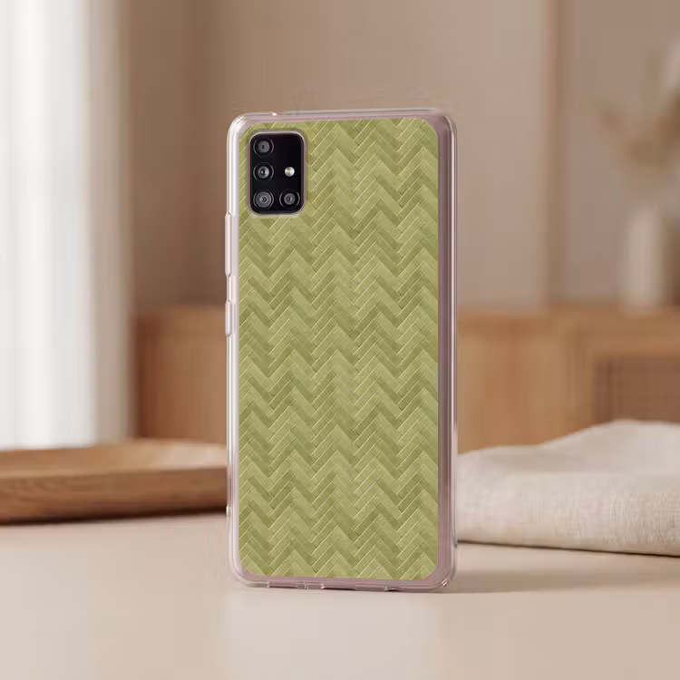 Visgraat - Wandtegel - Olijfgroen Telefoonhoesje Samsung Galaxy A51 5G klein 373 -sfeer2